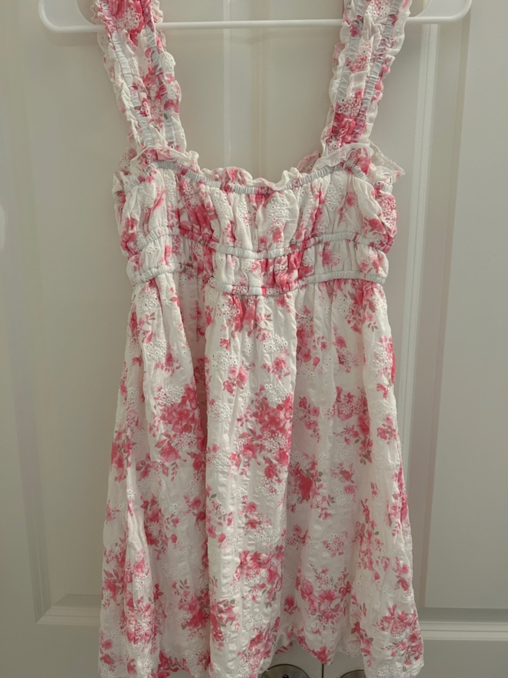 Altar’d State White Floral Sundress with Pink Rose Print - Picture 5 of 5